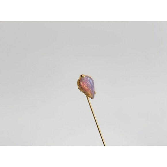 Faux Opal & Resin Gold Toned Classic Vintage Stick Pin | Hat Pin | Lapel Pin - Picture 10 of 10